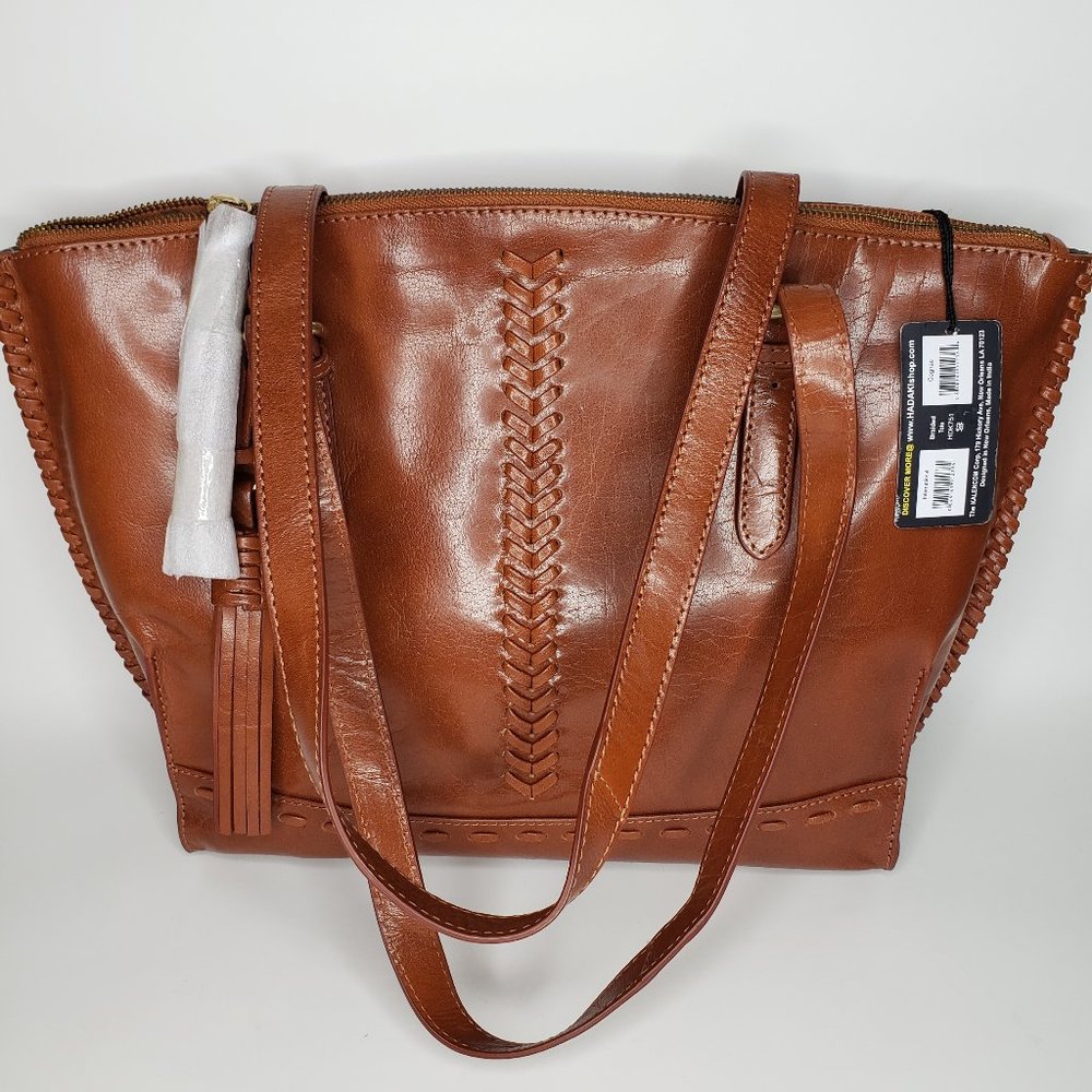 Hadaki Braided Tote Bag 100% Genuine Leather